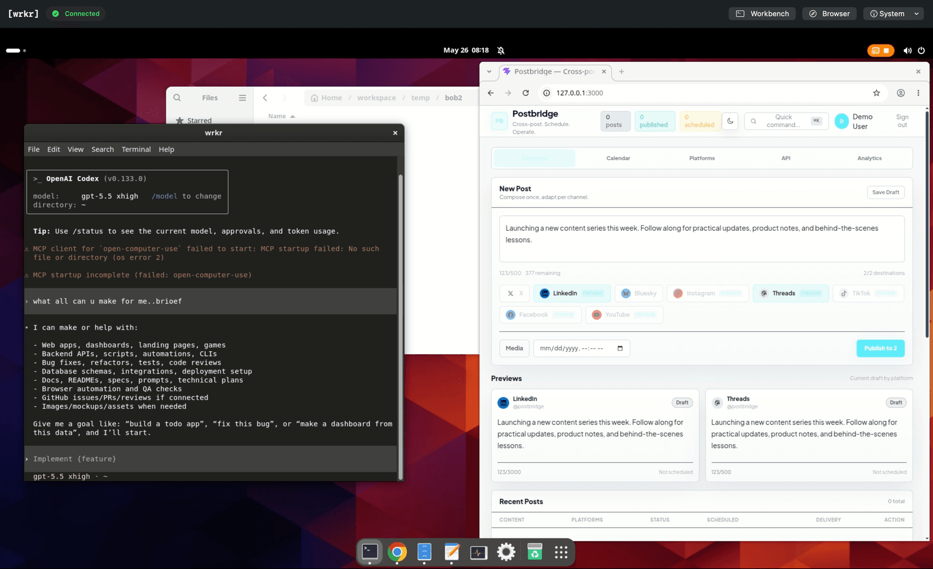 Wrkr streamed desktop